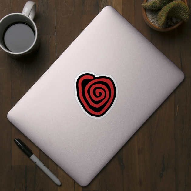 Red Heart Scarlet  Spiral Hand Drawn by strangelyhandsome